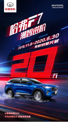 累计销量突破20万！“宝藏SUV”哈弗F7要藏不住了  