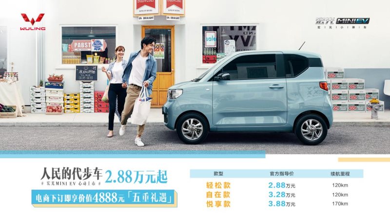 售价2.88万起，宏光MINI EV成都车展燃力登场，开启
