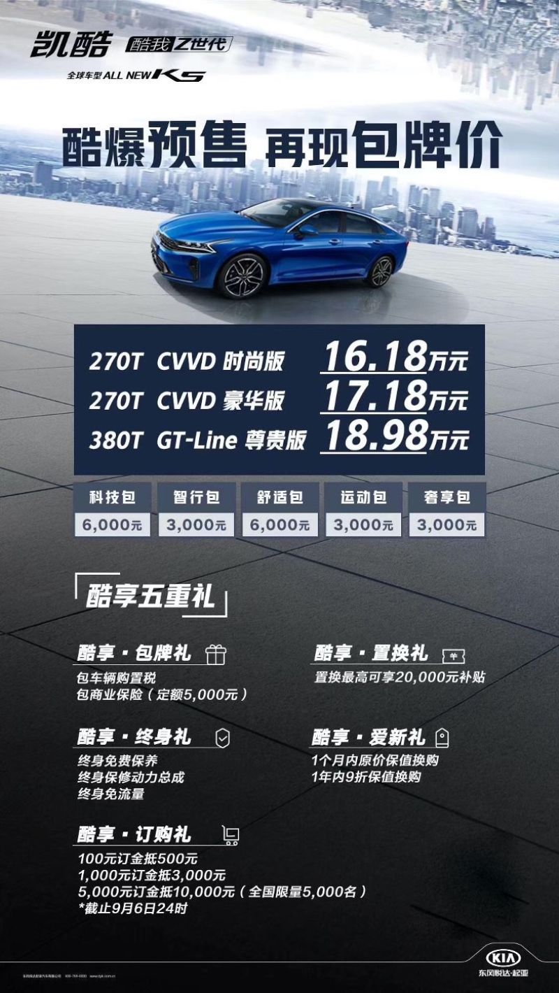 凯酷(ALL NEW K5)未上市已斩获预售订单8847台
