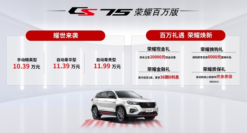 长安CS35PLUS/CS75双车荣耀百万版震撼上市