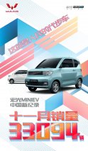再破销量记录！宏光MINIEV 11月销量高达33094辆