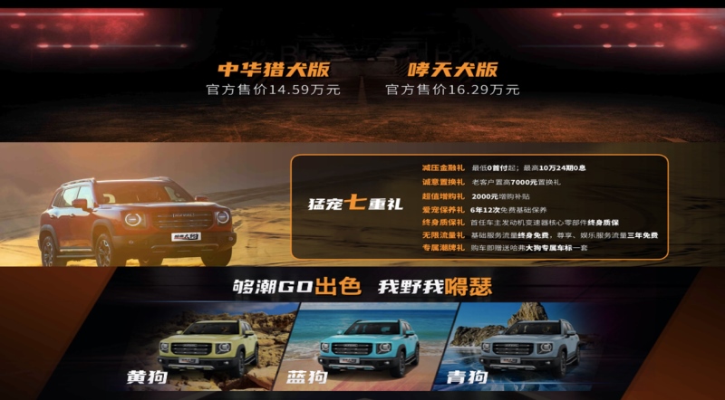 “撸狗”狂潮来袭 哈弗大狗2.0T全版本车型上市