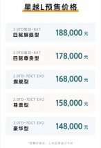 14.8-18.8万元 SUV颠覆者吉利星越L开启全球预售
