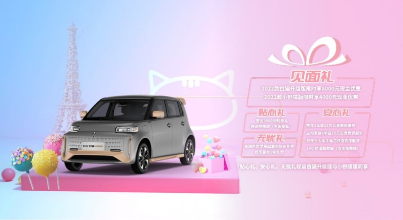 2022款欧拉黑/白猫时尚单品CP喵力来袭,预售价6.98万起