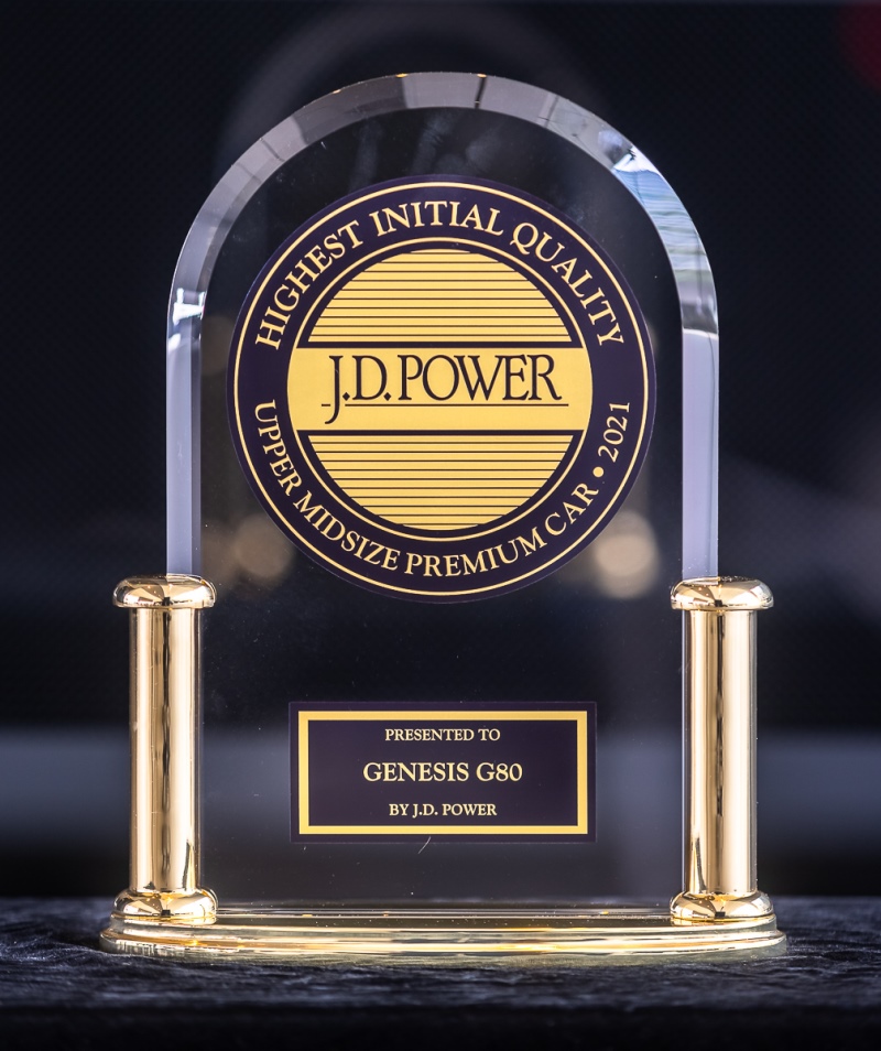 捷尼赛思G80荣膺J.D. Power 2021美国新车质量研究（IQS）最佳中大型豪华轿车
