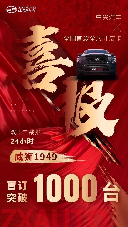 未上市，已先火 中兴威狮1949盲订24小时订单破千