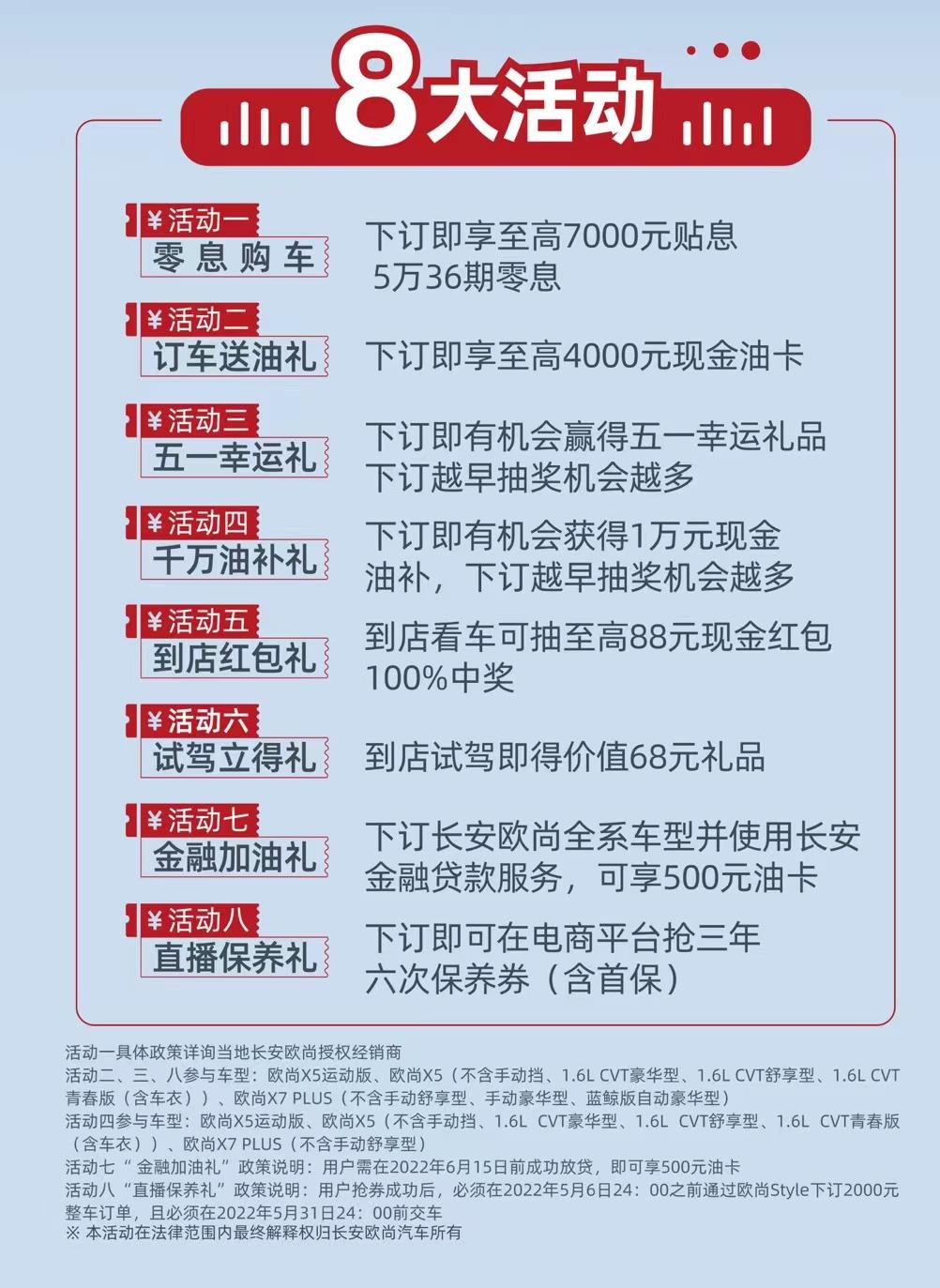 免费加油一年？下订欧尚汽车最高可获一万四千元油补