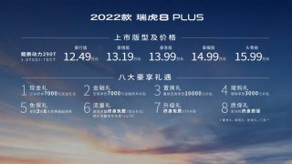 12.49万元起售2022款瑞虎8 PLUS正式上市