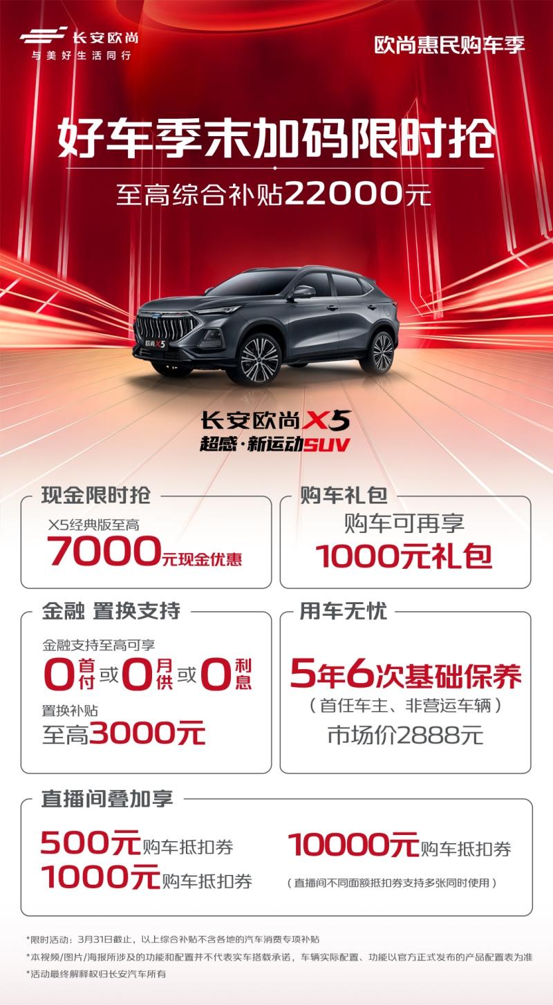 最佳时机来了!欧尚好车最高优惠35000元