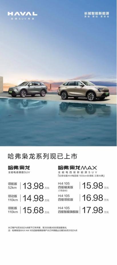 哈弗枭龙系列重磅来袭,用实力满足800万用户需求
