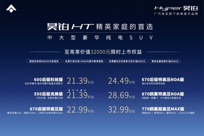 21.39万-32.99万！昊铂HT起步即豪华，6款车型均是精英家庭首选