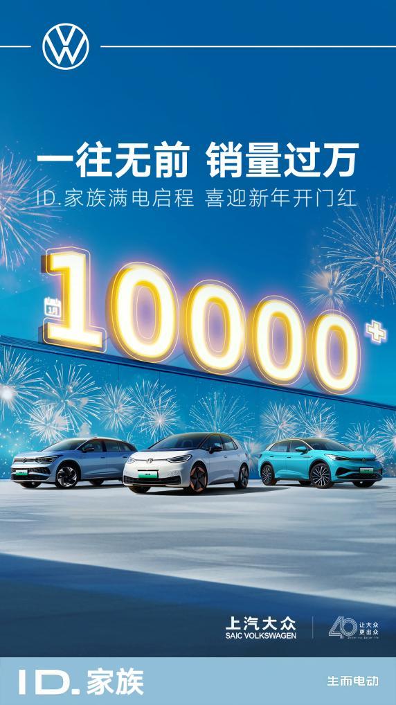 新一年更出众 上汽大众ID.家族1月销量超万辆
