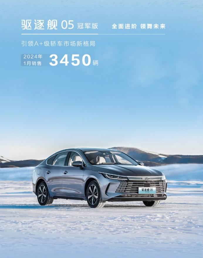 比亚迪驱逐舰05冠军版1月销售3450辆，新春惠购限时2000元抵7000元