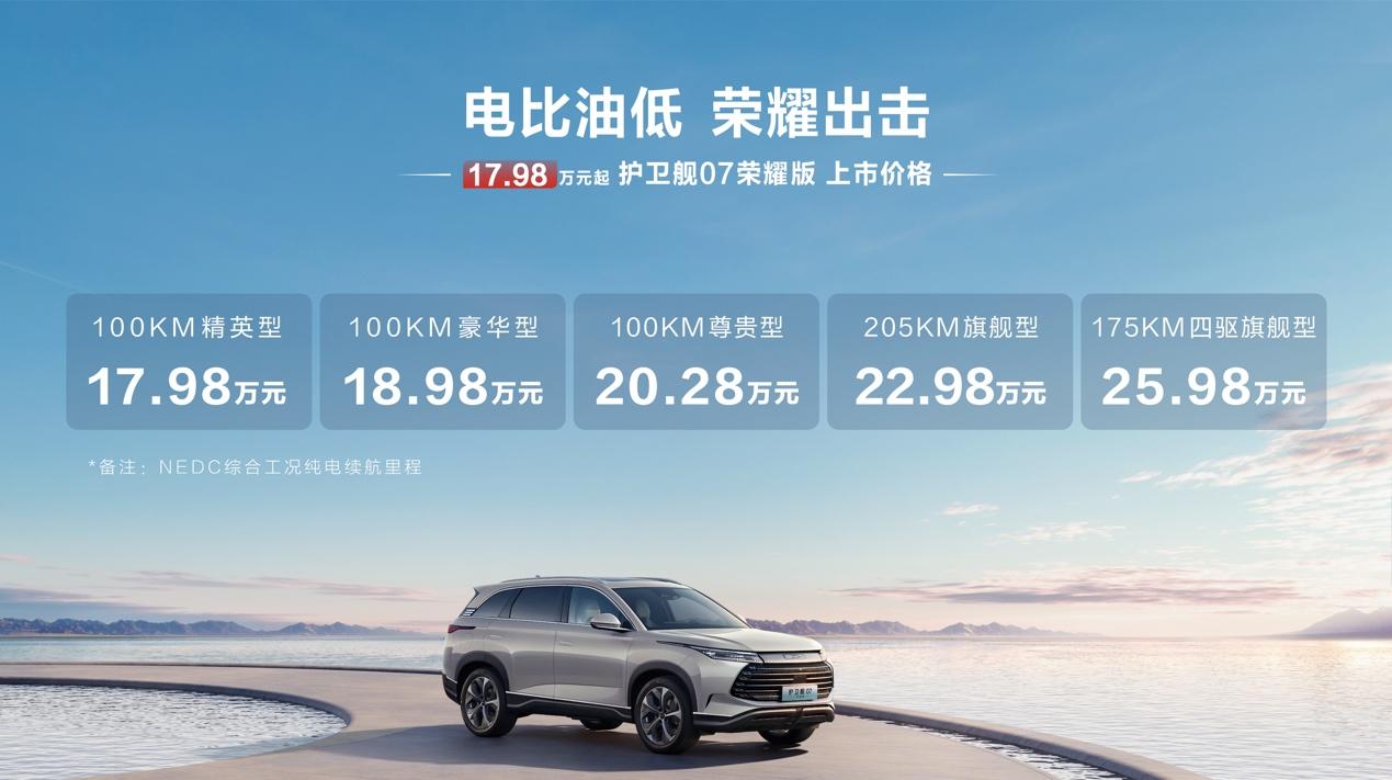 降幅最高达3万元,比亚迪护卫舰07荣耀版劲爆上市,增配降价诚意满满!