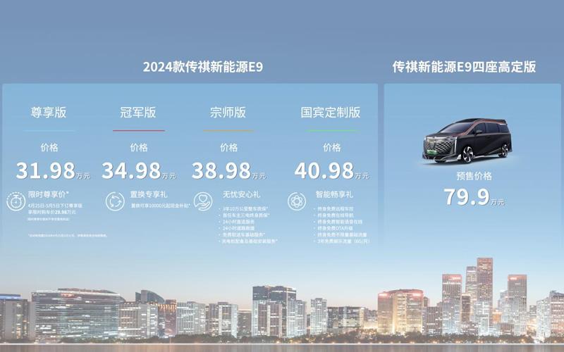 2024款传祺新能源E9正式上市！尊享版限时29.98万元！