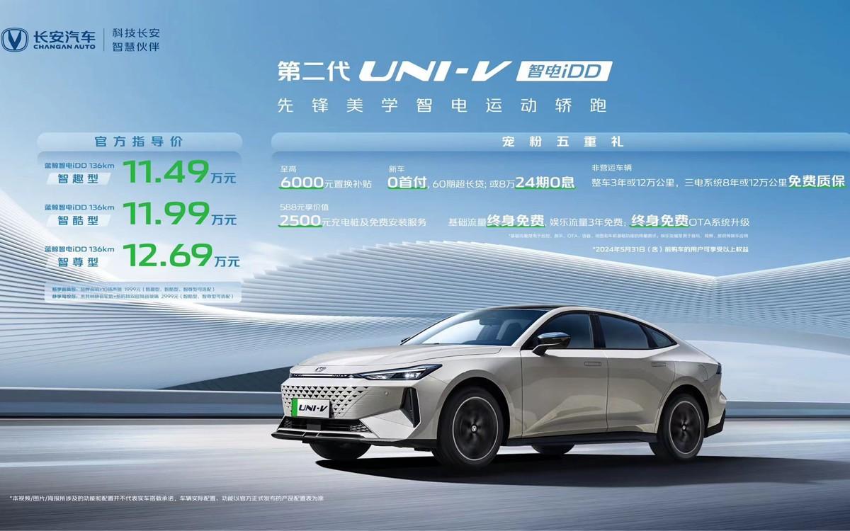 售价11.49万-12.69万元,第二代长安UNI-V智电iDD北京车展发布