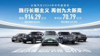 长城汽车2024年上半年营收914.29亿元 同比增长30.67%