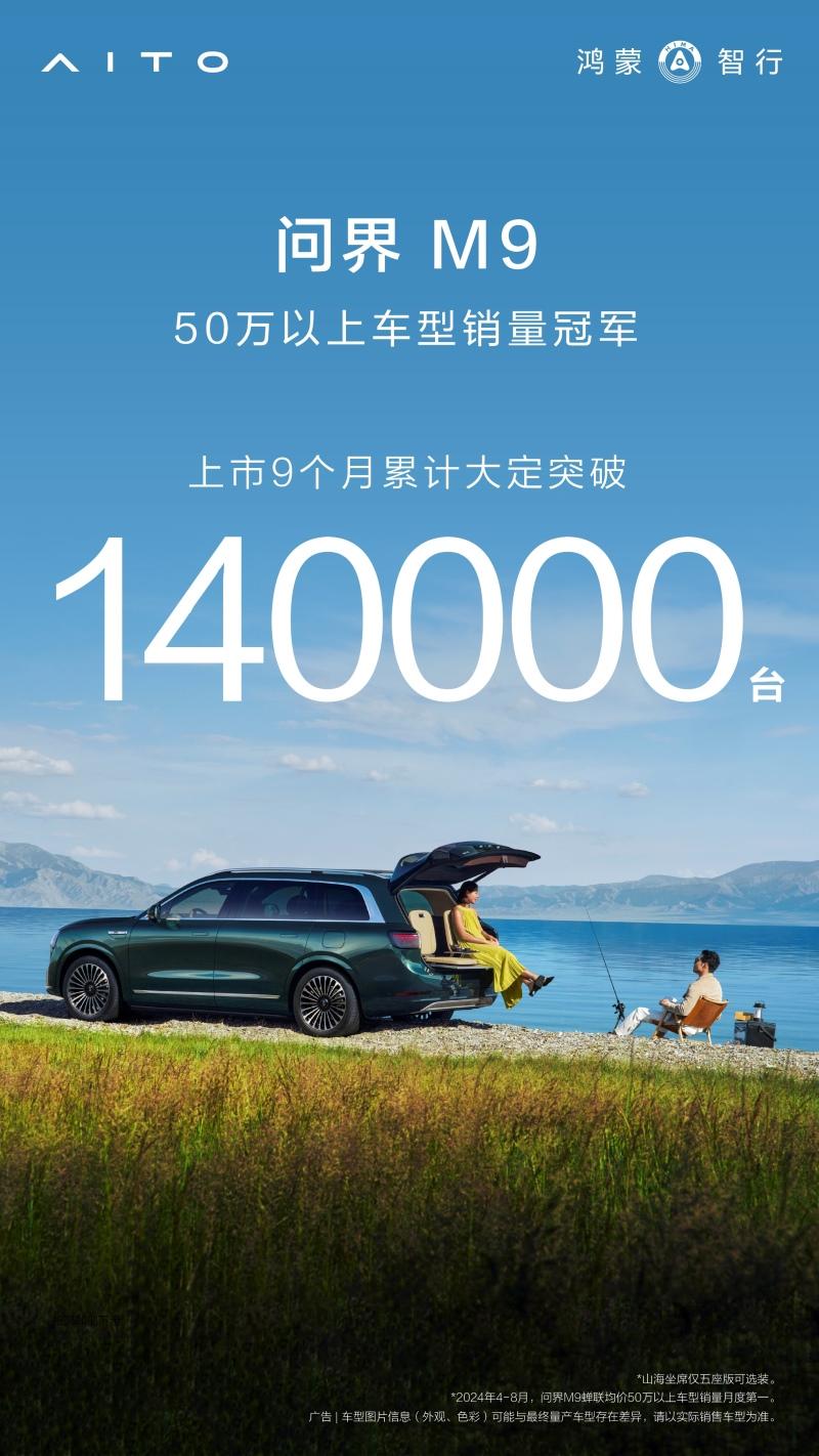 问界M9大定超14万辆,交付超10万辆,树立豪华车产销速度新标杆