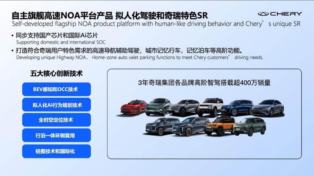 大卓智驾全球通用百万量级高阶智驾,引领奇瑞进入NOA时代