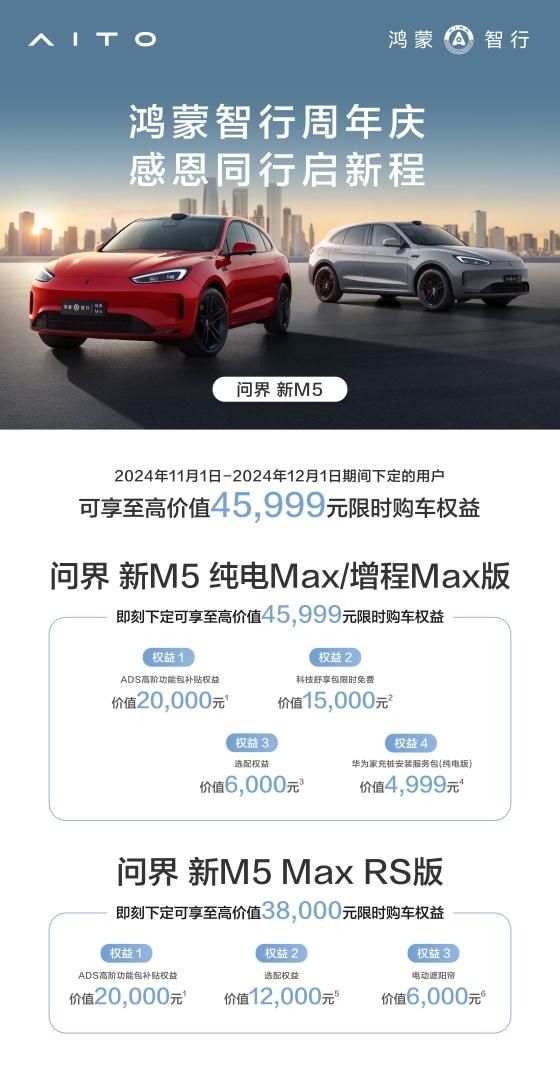 买车也有“双十一”,问界新M5推出限时优惠活动