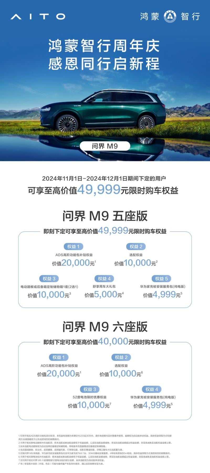 鸿蒙智行周年庆:全系车型限时优惠,最高可达49999元