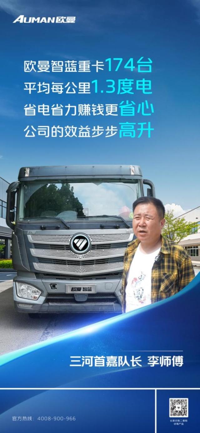 每公里1.3度电!李队长:174台欧曼智蓝重卡高效省电 让运输效益步步高升