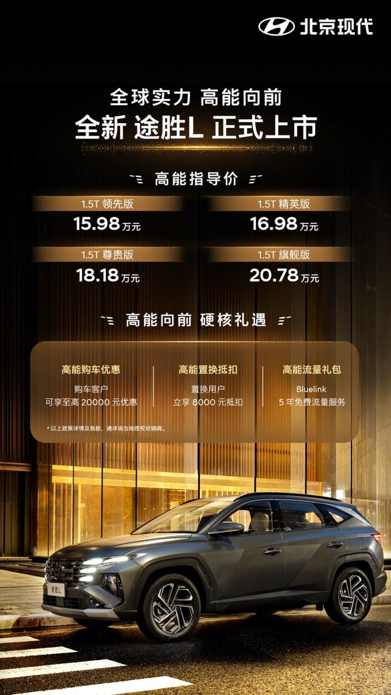 配置高能进化,全新途胜L 15.98万元起