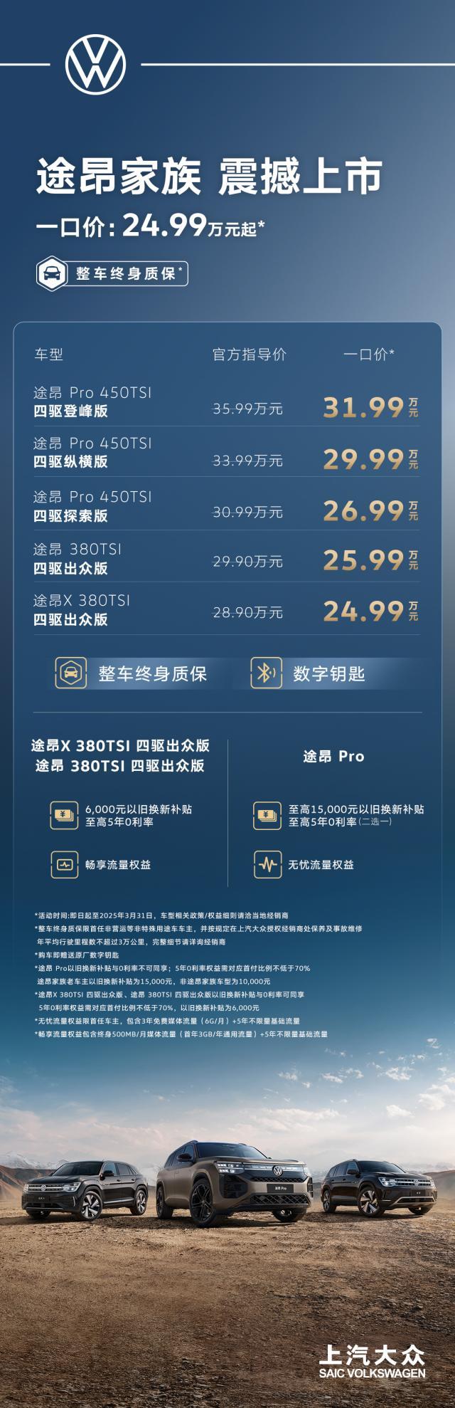 途昂 Pro一口价26.99万元起!搭载第五代EA888发动机,开启全境旅程