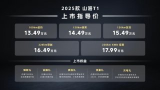 13.49万元起！2025款捷途山海T1上市，新增长续航和四驱版
