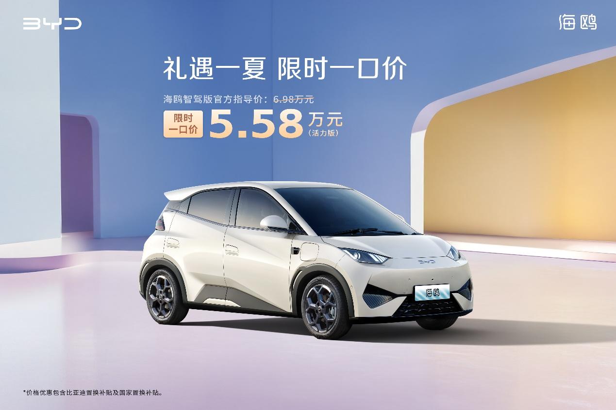 礼遇一夏,限时一口价!比亚迪海鸥智驾版5.58万元