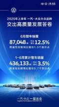 燃油车逆势增长 一汽-大众大众品牌以亮眼成绩领跑合资阵营