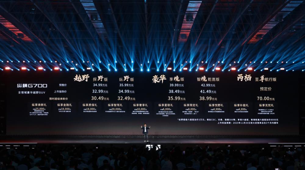 至 前所未至！纵横G700全球上市32.99万元起，开启中国豪华越野新时代！