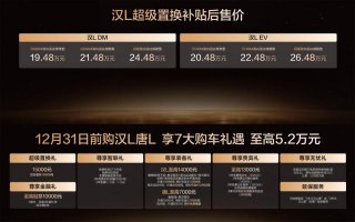 比亚迪汉L携新车色与智能OTA登场，补贴后售价19.48万～26.48万元