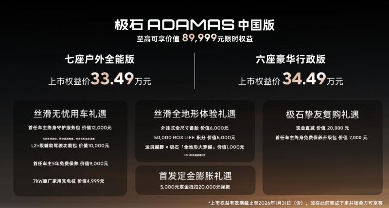 极石ADAMAS中国版正式上市 上市权益价33.49万元起，下订即享至高价值89,999元限时权益！