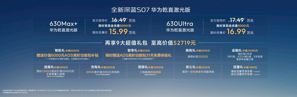 同级长续航华为乾崑激光新标杆，全新深蓝S07 15.99万限时优惠起售